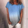 thumbnail image 5 of Canis Womens Summer Short Sleeve Gradient Plus Size Casual Beach T Shirt Tops Blouse, 5 of 5