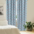 thumbnail image 2 of Ambesonne Nautical Window Curtains, Sea Life Lobsters Pattern, Each 28" W x 95" L, Dark Coral and Blue, 2 of 4