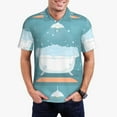 thumbnail image 3 of Rocae Bathtub with Soap Bubbles for Men's Short Sleeve Polo Shirt, Quick Drying Performance Moisture Wicking Sports Men's Golf Shirt Small, 3 of 9