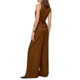 thumbnail image 2 of Women Two Piece Snapbutton Short Suit Vest and Wide Leg Pants Set, 2 of 4
