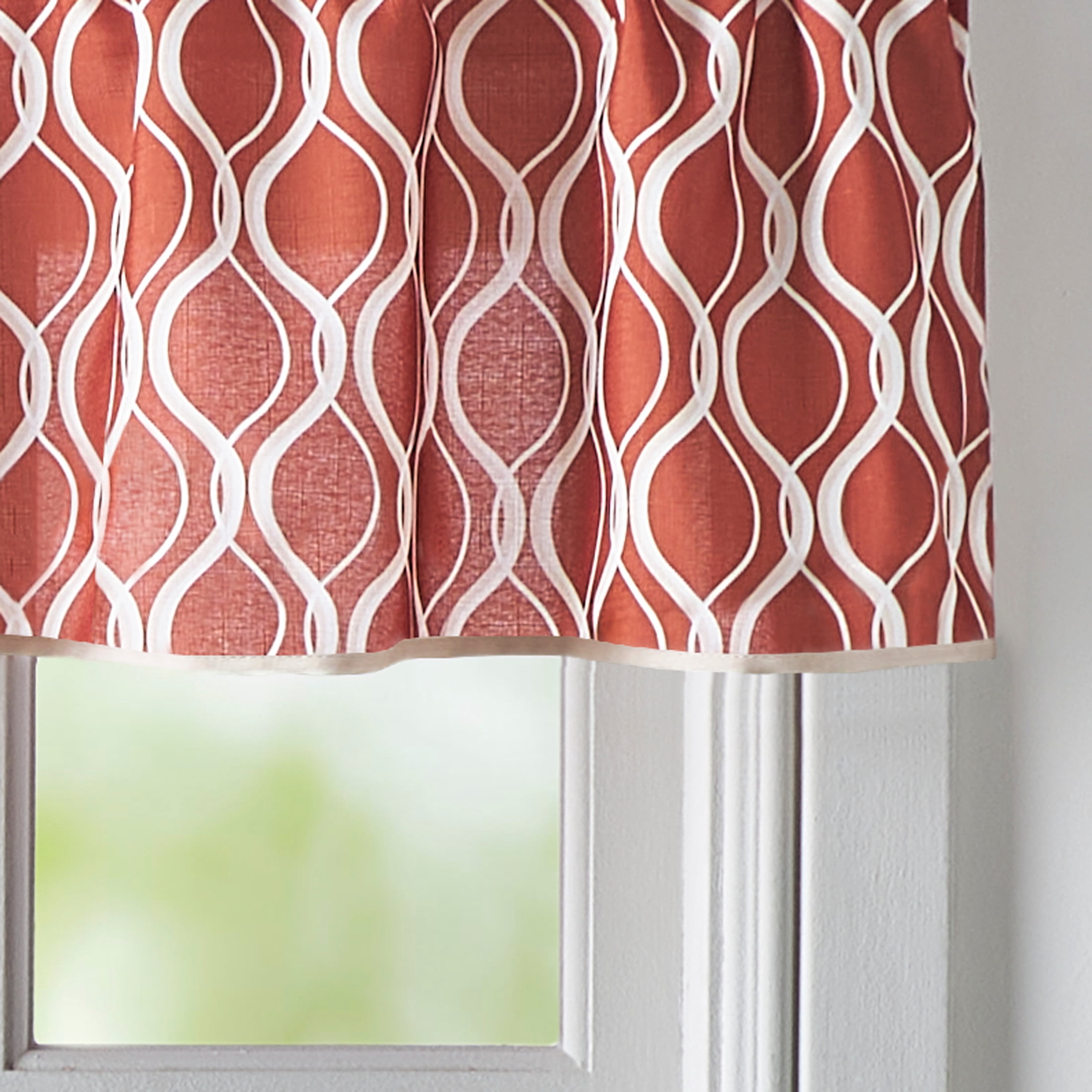 Curtainworks Morocco Valance, Clay, 100% Polyester, 58"W x 14"L, 1 Piece, Adult