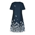thumbnail image 4 of Fanxing Travel Dresses for Women Wrinkle Free Casual Short Sleeve Belted Party Dress Flowy Swing Short Sleeve Loose Tunic, 4 of 7