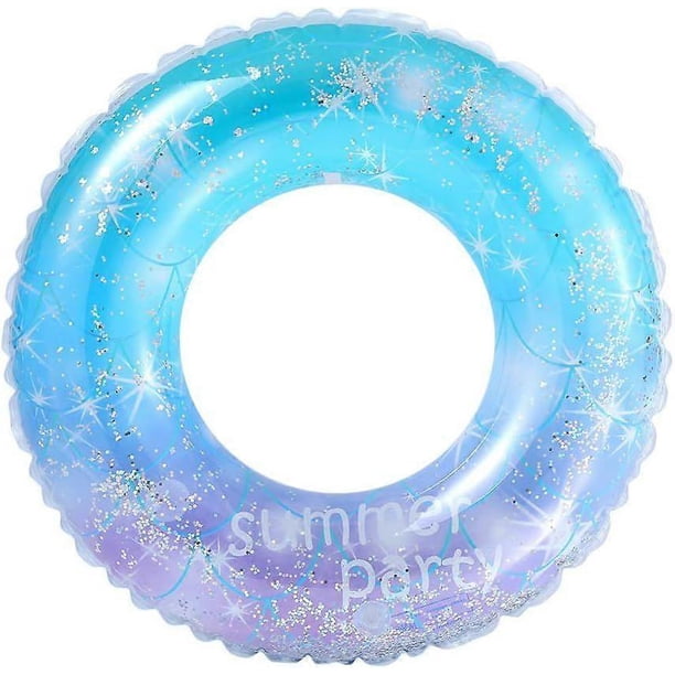 Pool Inflatable Swim Ring Inflatable Ring Pool Floats Rubber Ring for Kids Pool Ring Water Sports Toys Girls Boys Summer Swimming Pool Beach Toys Blue
