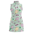 thumbnail image 2 of Girl Dresses Sleeveless Zip Neck Active Skort for Sporty Kids Girls Spring Dress Mint Green 10-11 Years, 2 of 6
