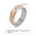 thumbnail image 2 of 6mm Rose Gold & Silver Twill Band Women Men's Wedding Engagement Ring Size 6-12, 2 of 5