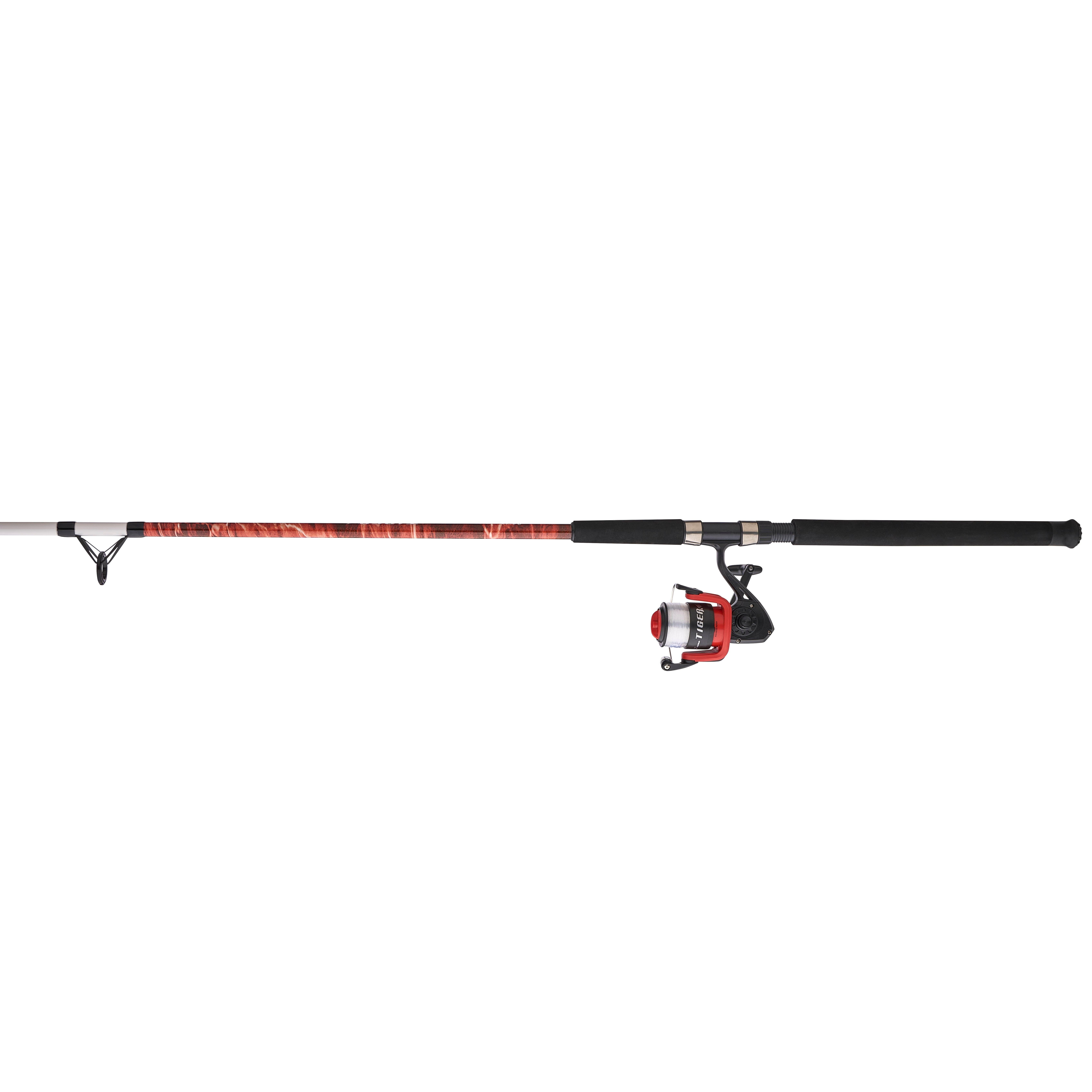 Shakespeare Tiger Catfish Mossy Oak Spinning Reel and Fishing Rod Combo, 9' 2-Piece Rod