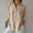 Khaki, variant on FAHXNVB Women Button Down Shirts Loose Fit Cotton Linen Blouse Tops Trendy Casual Long Sleeve Gauze Collar Shirt Dressy with Pocket,S,White