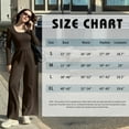 thumbnail image 3 of OQQ Women's Jumpsuits Dressy One Piece Outfits Long Sleeve Crew Neck Casual Wide Leg Pants Jumpsuits, 3 of 7