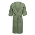 thumbnail image 3 of VNKIDY Men's Loungewear Solid Color Short Sleeve V Neck Robes Belted Pockets Soft Loungewear For Casual Daily Home Relaxation Activities Relaxed Fit Homewear, 3 of 4