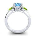 thumbnail image 4 of 2.50 Carat Unique Round Shape Blue Topaz & Peridot Gemstone Three Stone Engagement Ring for Fiancee Solid 14K White Gold Size 8 by Diamond-Capitals, 4 of 8