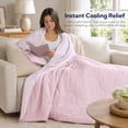 thumbnail image 5 of SUNNY HEAT Cooling Summer Comforter Queen Size 90"x90", Cooling Blanket for Hot Sleepers, Lightweight Breathable Double-Sided Quilt, Leopard Ice Pink, 5 of 8