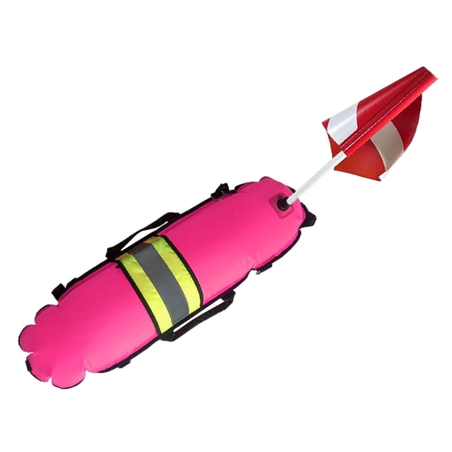 Boya de buceo con bandera para accesorios aventuras submarinas snorkel Rosa