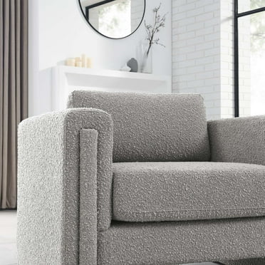 Modway Visible Boucle Fabric Armchair in Light Gray