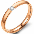 thumbnail image 1 of Classical Simple Plain Stainless Steel Stackable Cubic Zircon Wedding Band Ring----Rose Gold Size 8, 1 of 2