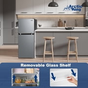 Arctic King 4.5 Cu Ft Two-Door Compact Refrigerator, Stainless Steel Look