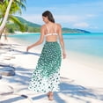 thumbnail image 7 of FORMRS Womens Beach Sarong Semi-Sheer Bikini Wrap Skirt Swimsuit Cover-ups, Green and White Pattern, 7 of 7