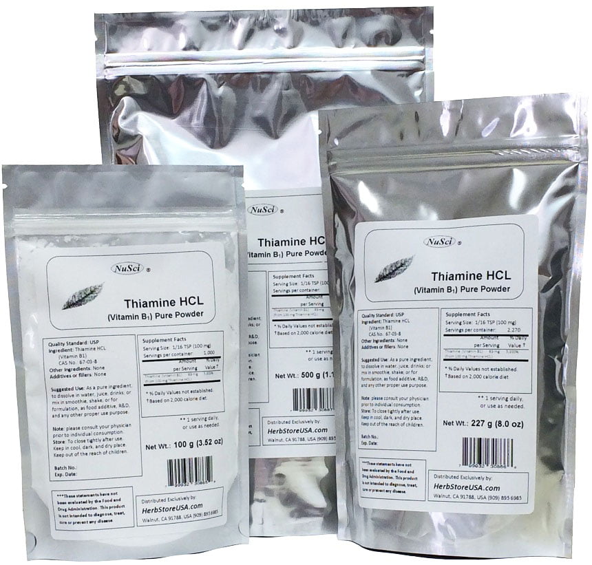 NuSci Thiamine HCL Vitamin B1 Pure Powder Energy 50 grams (1.76 oz)