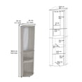thumbnail image 2 of 75" Tall Corner Cabinet w/Glass Doors, Modern Coffee Bar Cabinet w/Glass Holder and Mirror, 2 of 5
