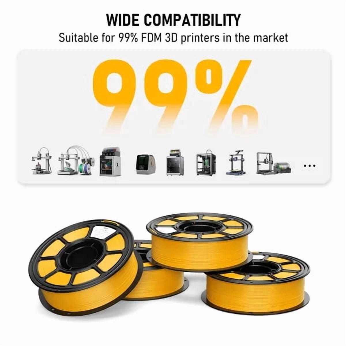 Silk PLA 3D Printer Filament 1.75mm, 1.1kg Spool, Glossy Metallic Shiny Finish, Smooth Printing Material for FDM Printers