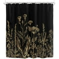 thumbnail image 6 of Extra Long 72Wx84H Shower Curtain for Bathroom Decor Black Gold Dark Floral Wildflower Vintage Botanical Rustic Farmhouse Plant Art Printed Fabric Polyester Waterproof 12 Pack Plastic Hooks, 6 of 6