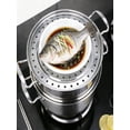 thumbnail image 4 of Stainless Steel Steamer Basket with Lid Vegetable Food Steam Insert Pot Pan Kitchen Cookware Healthy Cooking, Steaming Rack Steam Tray with Removable Legs, 4 of 9