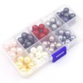 thumbnail image 4 of K-KED 90 PCS Mix Color Real Half Drilled Round Shell DIY 10mm With Box Loose Beads, 4 of 6