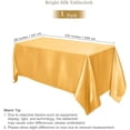 thumbnail image 2 of 1 Pack Gold Satin Tablecloth 102 x 58 Inch Overlay Satin Table Cover Rectangle Bright Silk Tablecloth Smooth Fabric Table Decoration for Wedding Banquet Party Events, 2 of 7