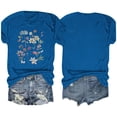 thumbnail image 4 of Fiudx Ofertas Del Día Blusas con Estampado de Flores Pequeñas para Mujer Top de Manga Corta con Cuello Redondo, 4 of 4