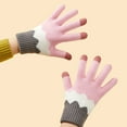 thumbnail image 4 of Women's Winter Touchscreen Wool Magic Gloves Warm Knit Fleece Lined for Women for Cold Weather,Pink, 4 of 5