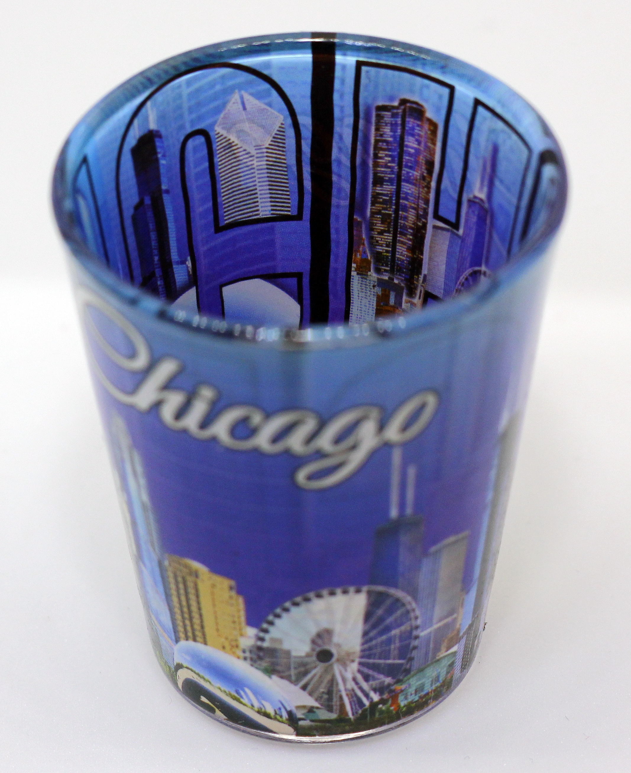 Chicago Illinois Purple Skyline Shot Glass – World By Shotglass, Multicolor