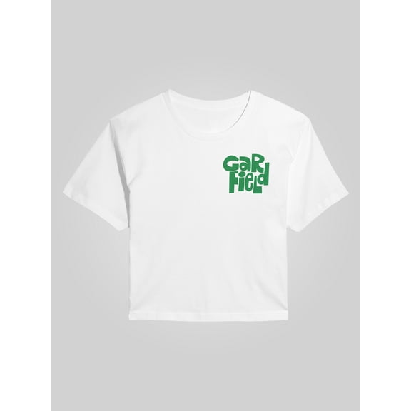 Garfield - Garfield Flower Bed - Juniors Cropped Graphic T-Shirt