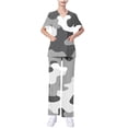 thumbnail image 2 of PXLKNZH Ensemble de Blouses Médicales Imprimé Boho pour Femmes Col en V Haut et Pantalon Grand Uniforme Médical Multicolore,G, 2 of 3