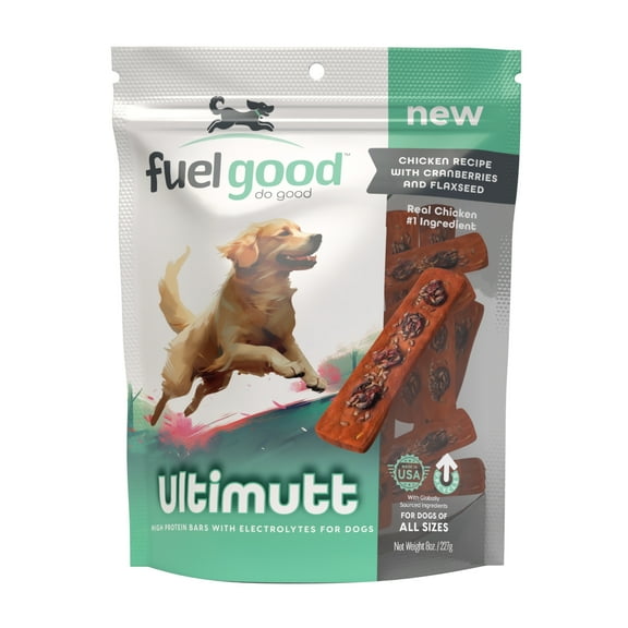 Fuel Good Ultimutt Chicken Recipe with Cranberries & Flaxseed High Protein Soft & Chewy Dog Treats, 8-oz bag