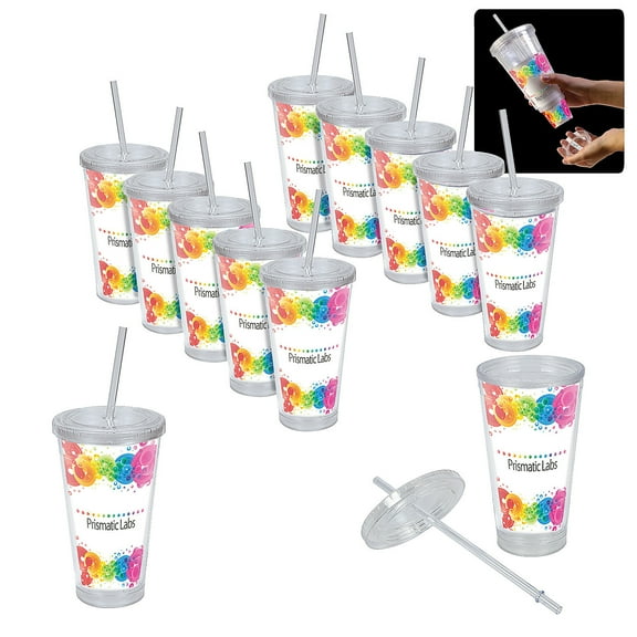 Clear Acrylic Insertable Tumblers Kit, Party Supplies, Wedding, 12 Pieces