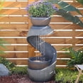 thumbnail image 6 of Freestanding S-Curve Waterfall Fountain Outdoor Garden Patio Decor with Planter, 6 of 17