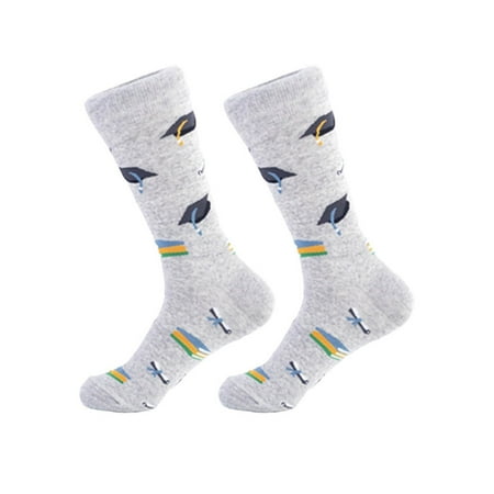 

Graduation Hat Stockings Stylish Decorative Socks Middle Tube Socks Graduation Party Supplies for Girls Boys (Euro Code 39-46)