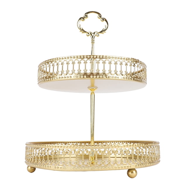 Soporte Para Tartas De Frutas, Cestas De Frutas, Bandeja De Metal De Dos Niveles, Frutero Grande, Cesta Para Pan Y Cesta Para Servir, Bandeja De 2 Niveles Para Frutas, Postres,