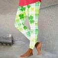 thumbnail image 2 of lcziwo Sales of The Day Clearance, St Patrick's Day Leggings for Women Fashion Shamrock Print High Waist Yoga Pants Slim Fit Stretchy Workout Tights Holiday Bottom Trousers Multicolor S, 2 of 7