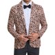 thumbnail image 1 of Blazer impreso de animales Lars Amadeus para hombres, corte slim fit, chaquetas deportivas de un botón, 2XL color caqui claro, 1 of 5