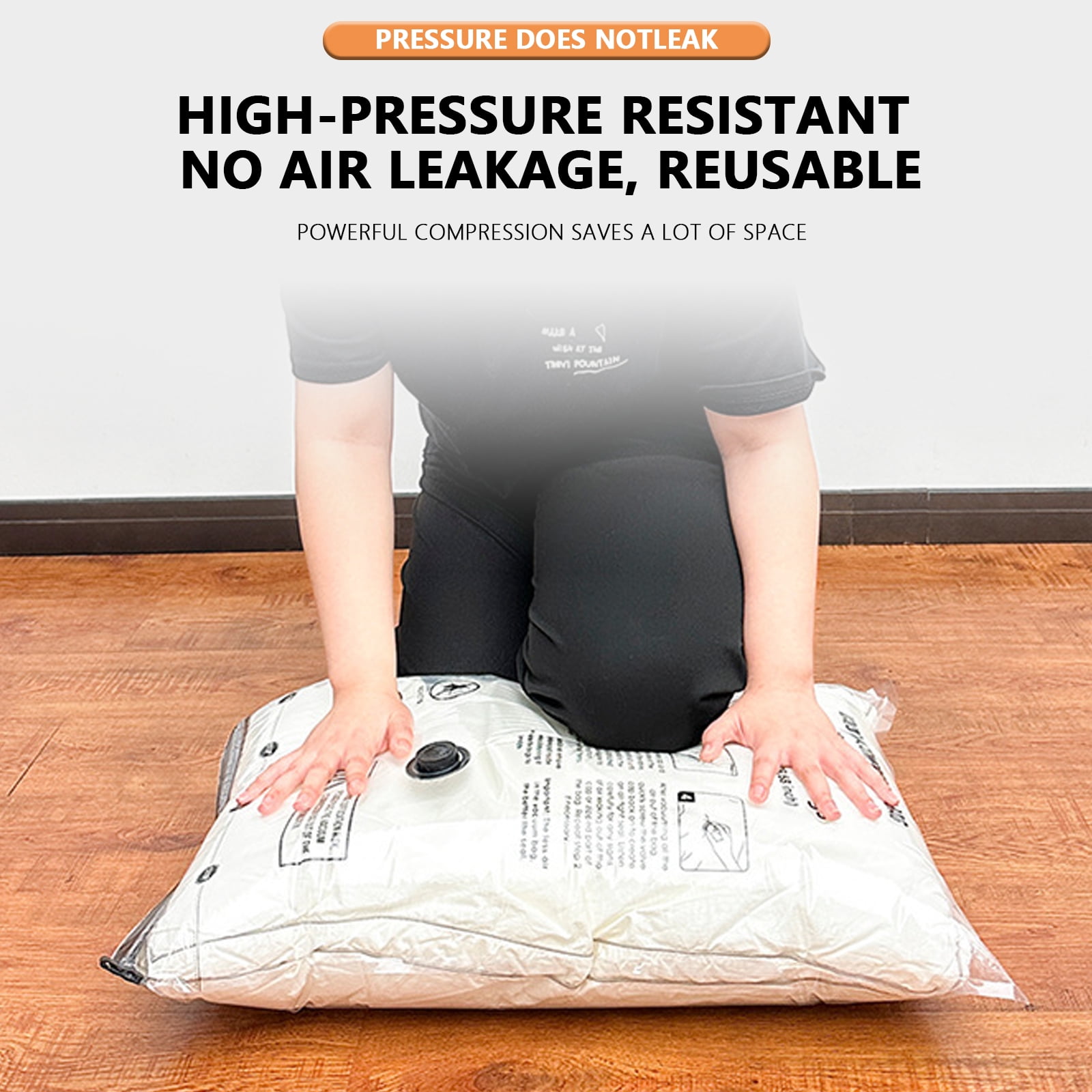 Arcticwind Vacuum Storage Bags,5 Pack (1 Extra large/2 Large/2 Medium),Saving Storage Bags with Hand Pump for Travel,Clear,Vacuum seal bags for clothing, Pillows, Comforters, Blankets, Bedding