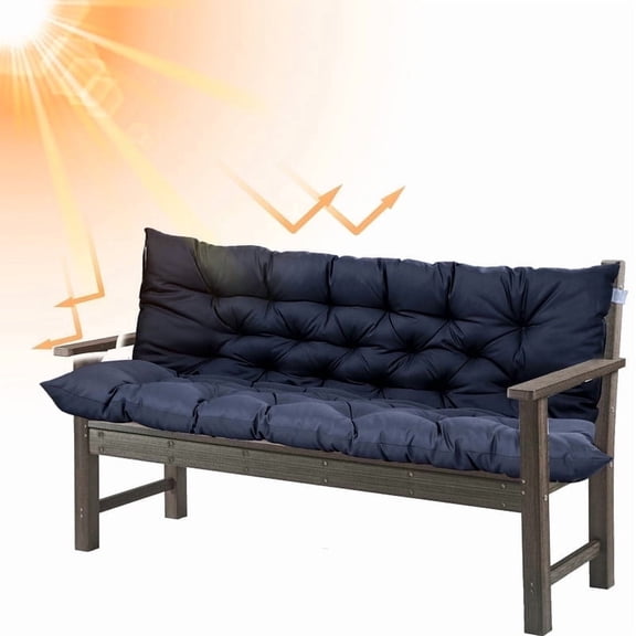Porch Swing Cushions 60in , Waterproof Outdoor Replacement Glider Cushions, 2-3 Seater Patio Bench Cushions with Backrest for Garden,Backyard