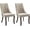 Beige, variant on Dining Chairs Set of 2，Linen Channel Tufted Kitchen Dining Room Chair with Curved Solid Wood Legs, Comfortable Fabric Upholstered Dining Chair for Dining Room