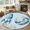 Blue, variant on Round Area Rugs Collection 3 Ft, Space Rocket Non-Slip Residential Carpet, Modena Abstract Universe Stars Planet Indoor Crawling Mats Doormat Runner Rugs Play Mat forBedroom