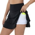 thumbnail image 7 of Xidunhg Women's Pleated Tennis Skirts Athletic Golf Skorts Skirts for Women Layered Skirts Workout Running Black S, 7 of 7