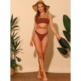 thumbnail image 5 of DARING DIVA 2 Pieces Sporty Ribbed Bikini Sets Swimwear Bathing Suits S Brown, 5 of 6