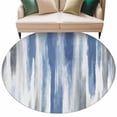 thumbnail image 2 of Blue Gray Round Area Rug 6 FT, Non Slip Bedroom Area Rug, Modern Simple Abstract White Ombre Texture Washable Soft Circular Carpet Non-Shedding Floor Mat for Kitchen Dining Room Home Office Kids Room, 2 of 9