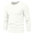 thumbnail image 4 of Elvqul Sweater for Men Crewneck Long Sleeve Lightweight Mens Pullover Sweater White, 4 of 4
