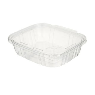 Tamper Tek 12 oz Square Clear Plastic Salad Bowl - with Lid, Tamper-Evident  - 4 3/4