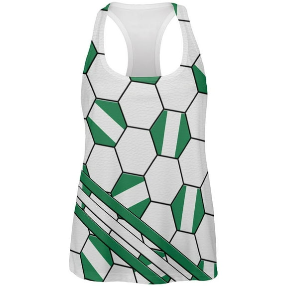 World Cup Nigeria Soccer Ball All Over Womens Work Out Tank Top Multi LG