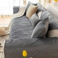 thumbnail image 3 of Namzi Super Soft Velvet Quilted Sofa Couch Covers Non-Slip Sectional Couch Cover Leaf Pattern Plush Sofa Slipcover Furniture Protector for Pets Kids Children Dog Cat (Grey,28"x28"), 3 of 5